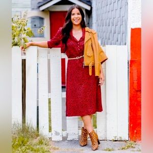 Smash + Tess Dani Shirtdress in Roaring Red Leopard